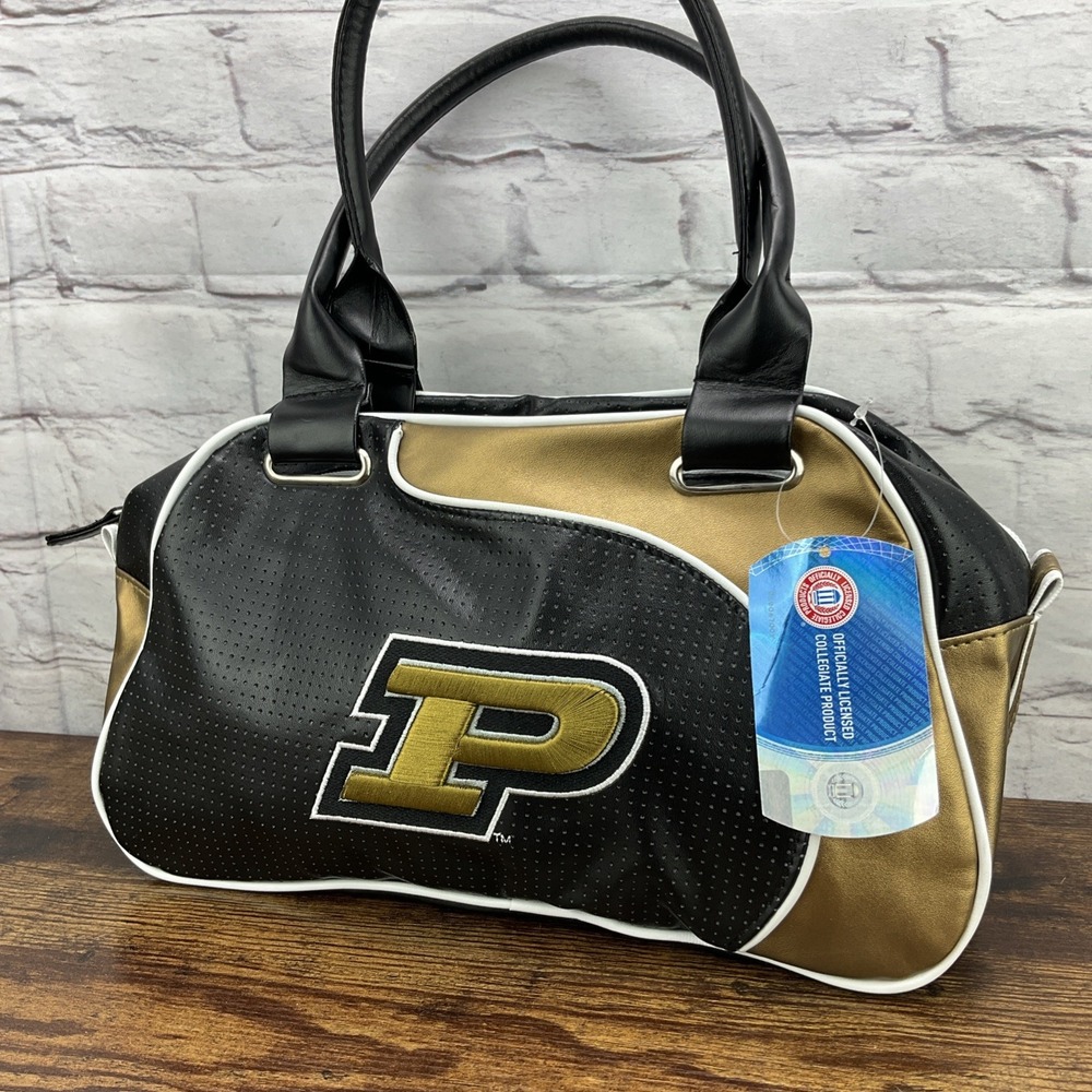New Purdue University Perfect Bowler Bag With Embroidered Logo 12 X 7 X 5
